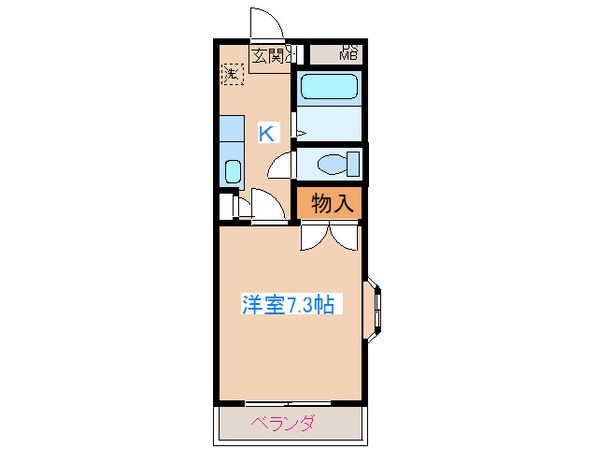 ベルメゾンＭＩＹＡＺＡＫＩの物件間取画像